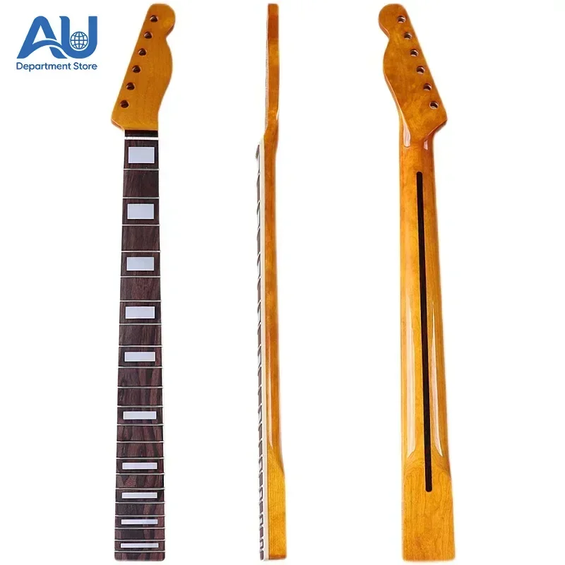TL Neck 6 Strings 21 Grid Maple Folded Edge Yellow Bright Light Color Neck Redwood Fingerboard