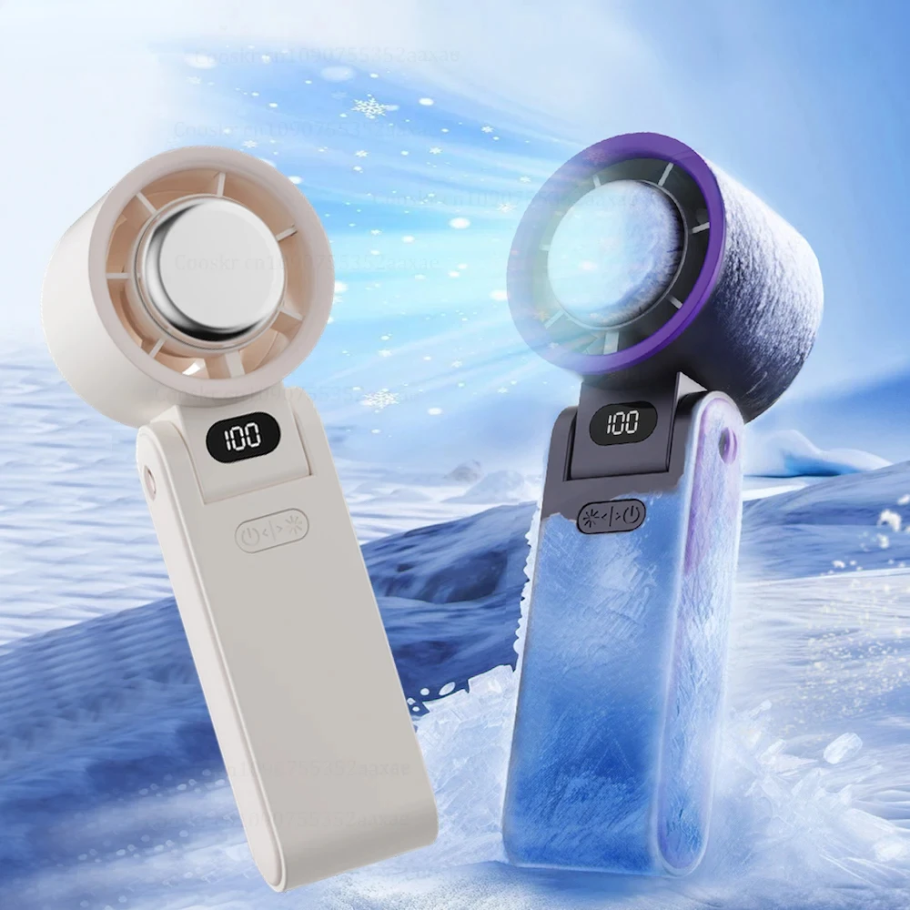 Electric Fan Foldable Portable Fan Handheld Air Cooling Turbo Fan 3600mAh Rechargeable Fan High Speed 100 Level Mini Cooling Fan