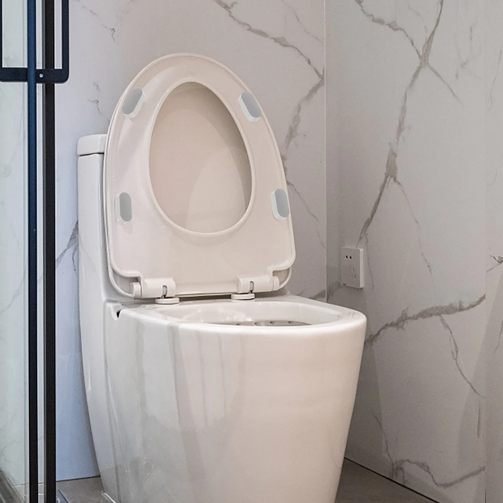 

4Pcs Universal Toilet Lid Bumper Pads Soft Rubberized Cushioning for Toilet Seat Cover Gasket Replacement Bidet Compatible