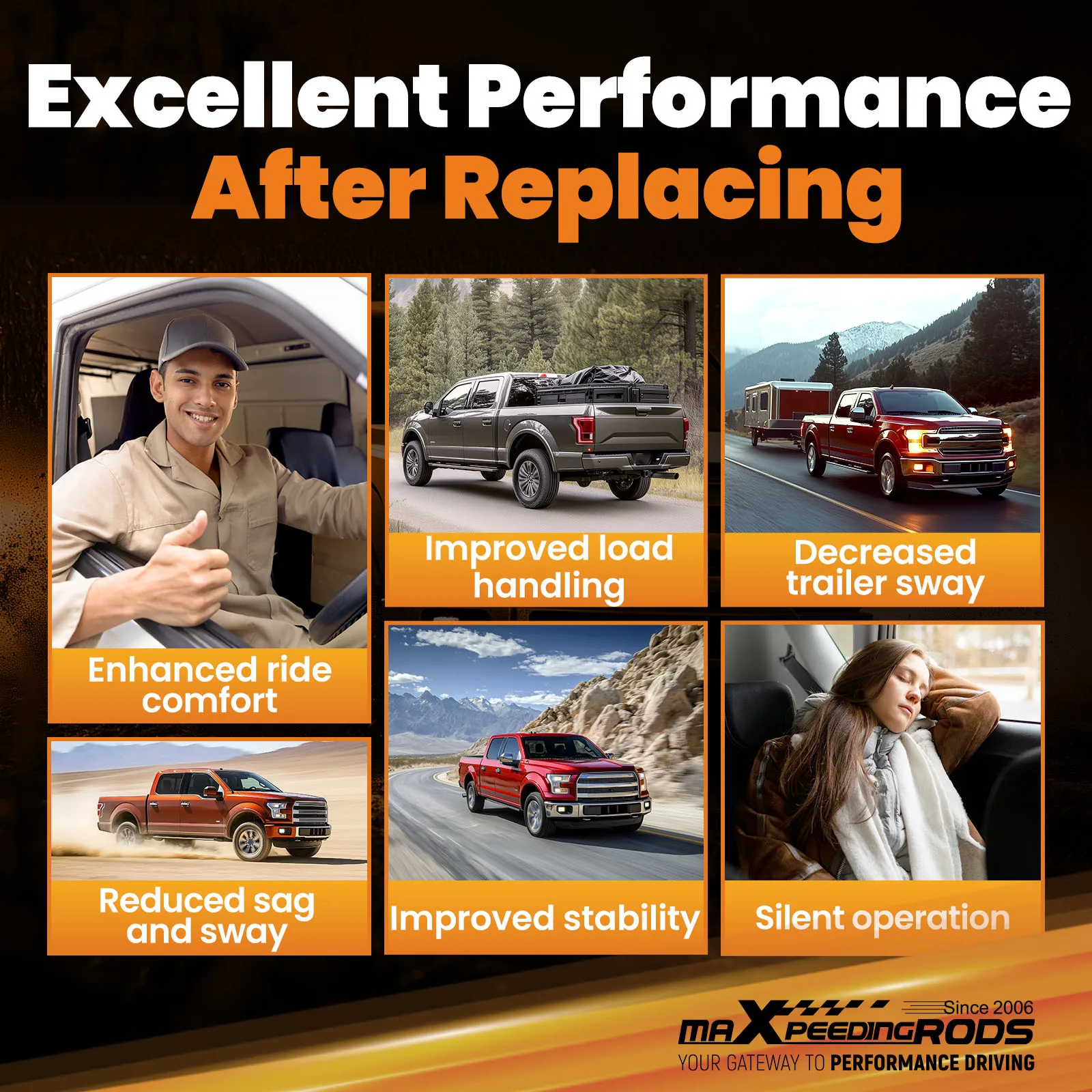 Kit de mola auxiliar de suspensão traseira para Chevrolet Suburban XL GMC Yukon XL 00-16