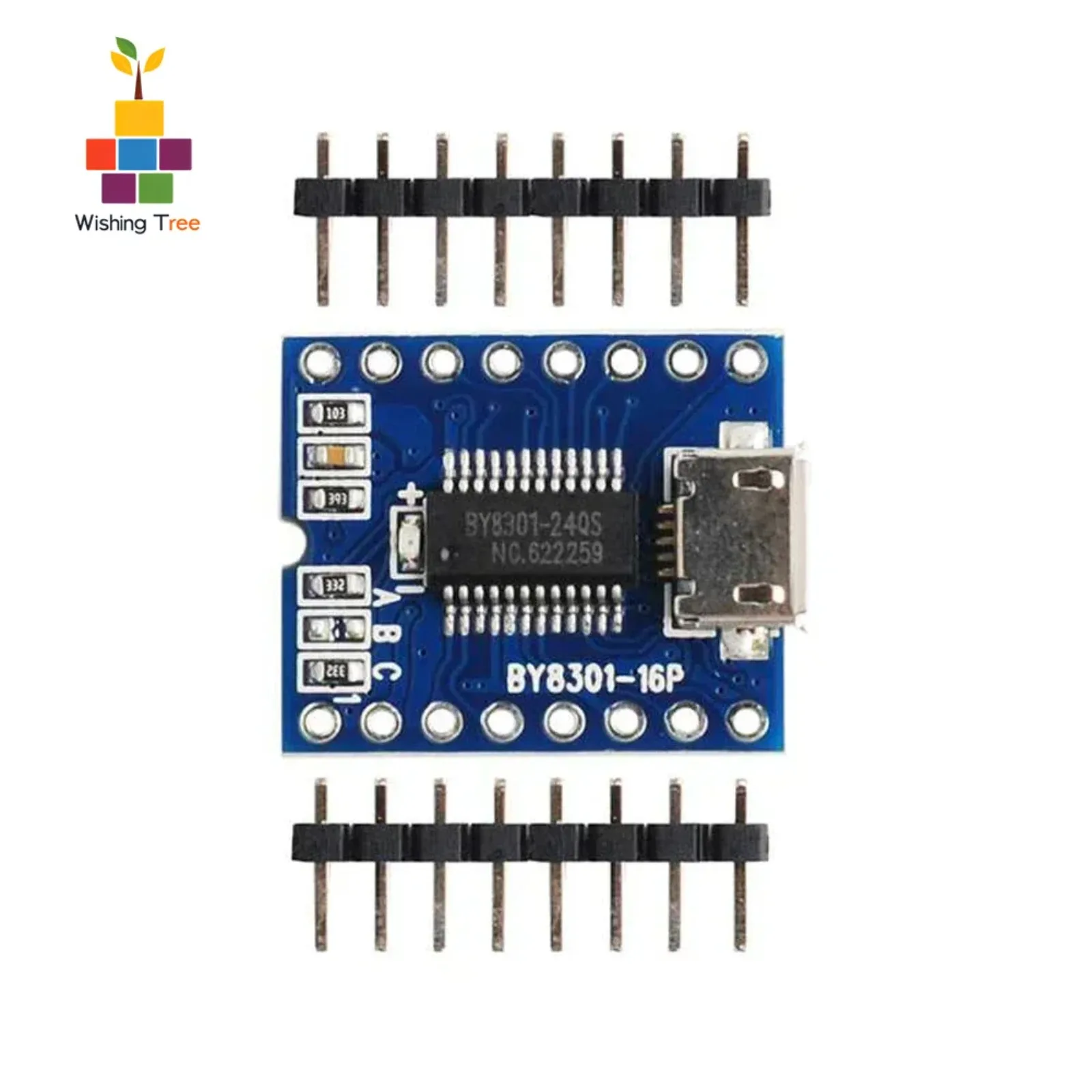 BY8301-16P SSOP2 Audio Module MP3 Decoder with 3W Amplifier, SPI Flash Storage and Micro USB Interface