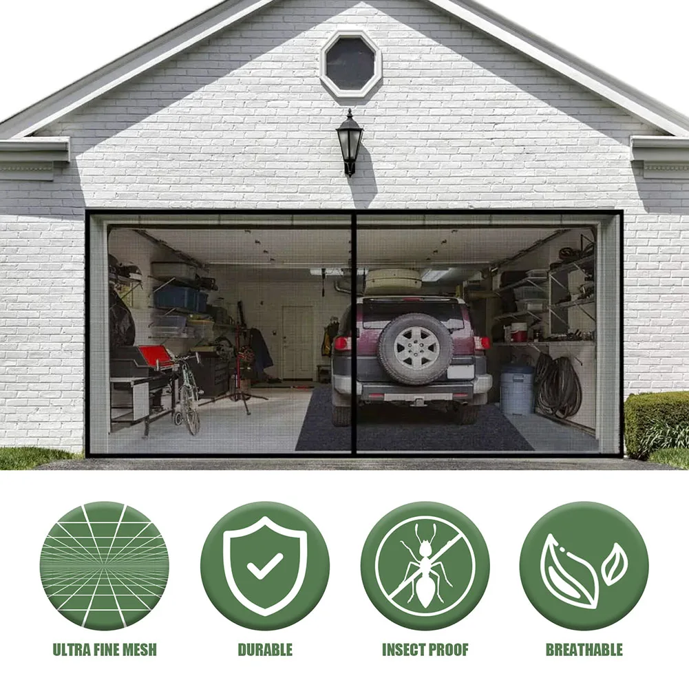 

Retractable Garage Door Curtain Mosquito Netting Anti Bug Fly Insect Mesh Screen Household Outdoor Sun Shading Blinds Cover