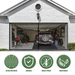 Retractable Garage Door Curtain Mosquito Netting Anti Bug Fly Insect Mesh Screen Household Outdoor Sun Shading Blinds Cover