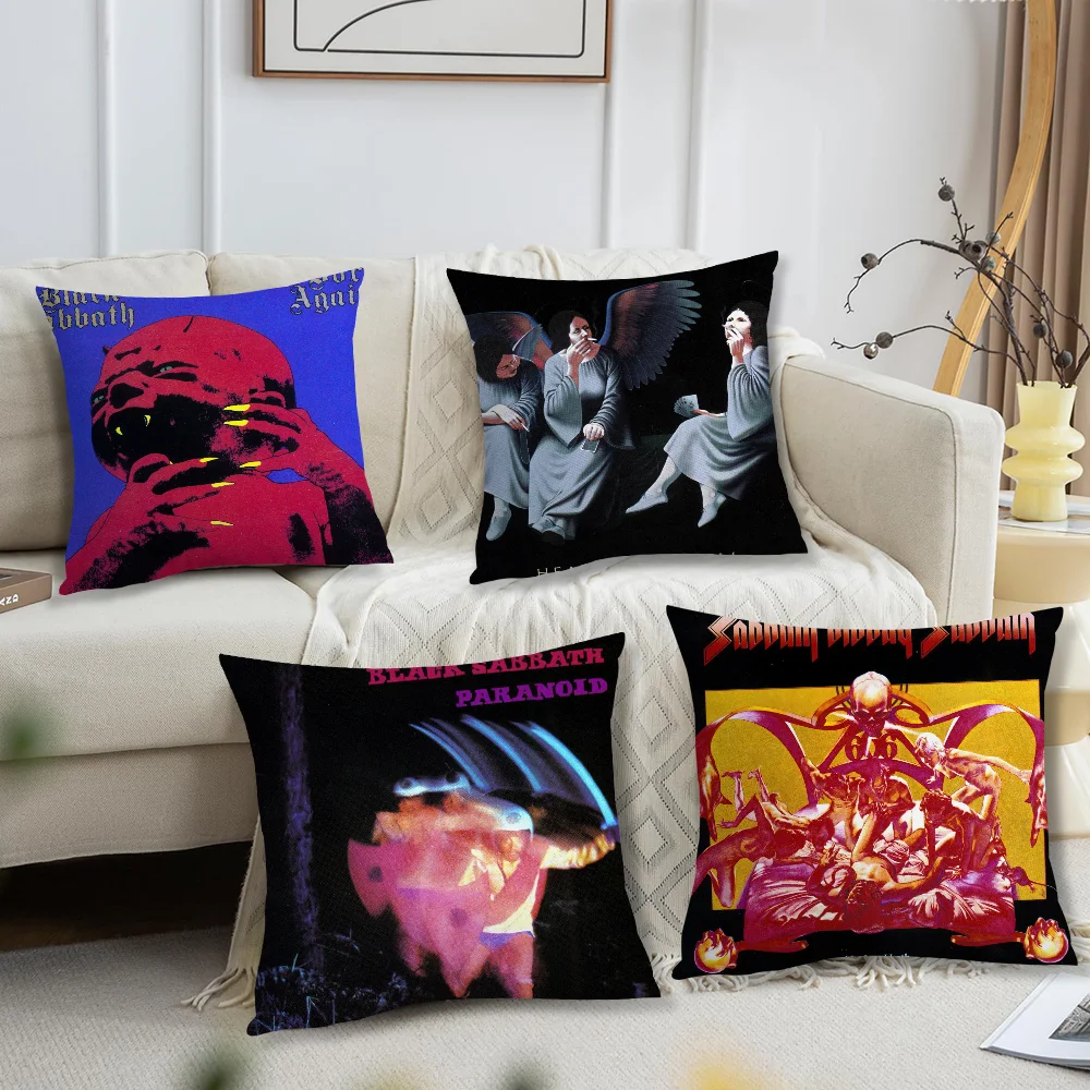 

Band B-Black S-Sabbath Paranoid Pillow Case Living Room Sofa Cushion Cover Suitable For Home Bedroom Room Decoration