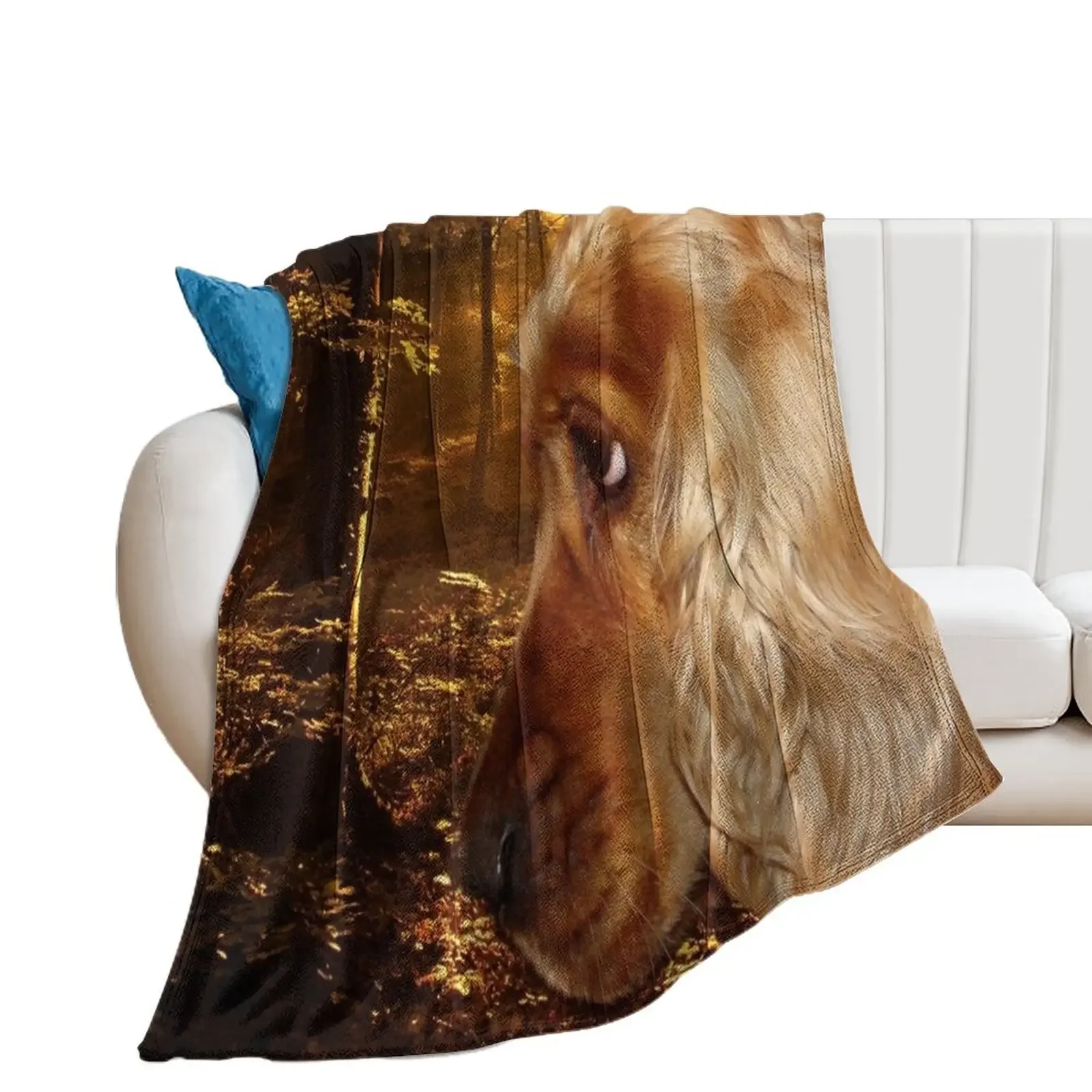 

Dog English Cocker Spaniel Throw Blanket Hair funny gift Comforter Blankets