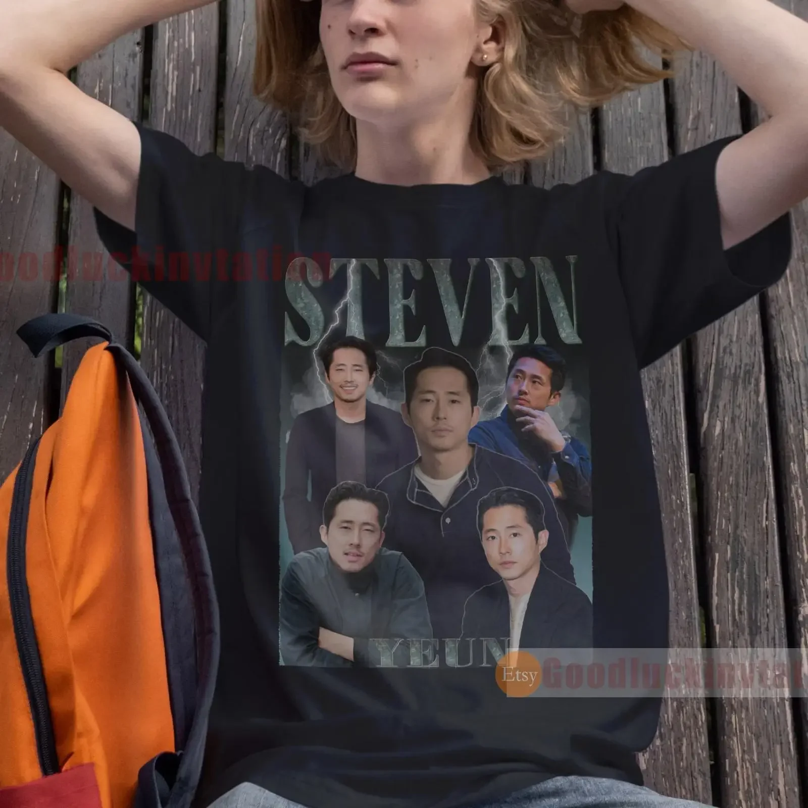 Steven Yeun T Shirt Cotton Vintage 90's Crewneck vintage Washed Versatile Slightly Stretched graphic Soft Breathable streetwear