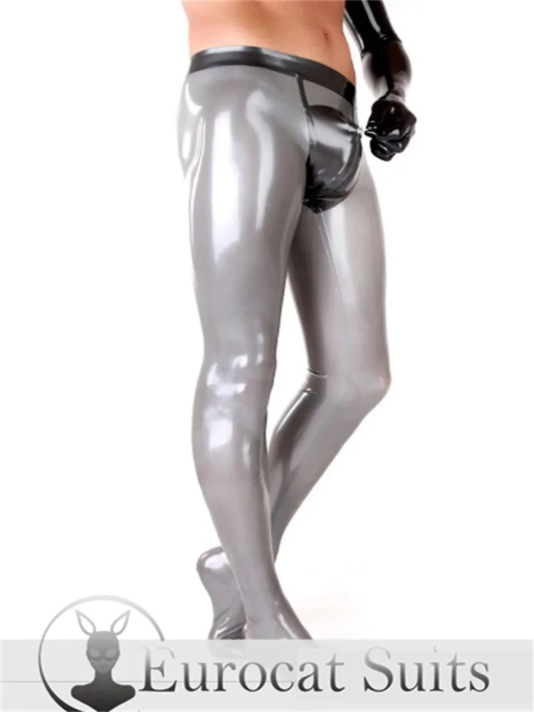 latex stockings  eurocat suits  latex leggings rubber fetish customised  clubwear cosplayMen's Latex Pantyhose with ZipCondom