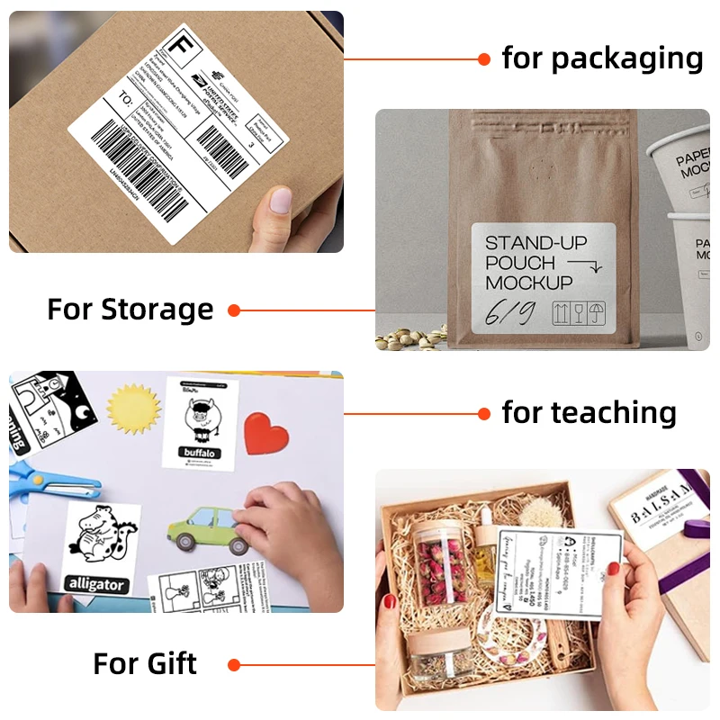 ورق حراري ذاتي اللصق 4*6 بوصة لفة فارغة لطباعة الملصقات، متوفر بأحجام متعددة: 100 × 100 مم - 500 ورقة، 100 × 1