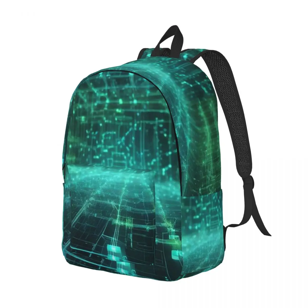 Cyber Big Data Flow - حقيبة ظهر Blockchain Network وتقنية الذكاء الاصطناعي للطلاب والأولاد والبنات حقيبة كتب مدرسية وحقائب كتف للكمبيوتر #4