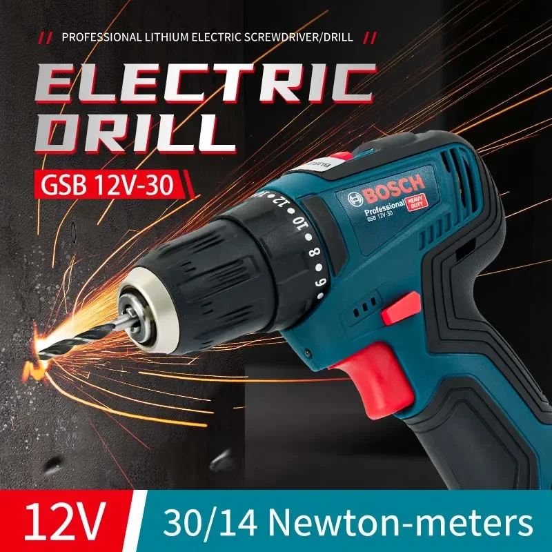 

Bosch GSB12V30 Dual Speed Battery Powered Screwdriver Multi Function Wall Drilling Indoor Home Renovation Handheld Equipment
