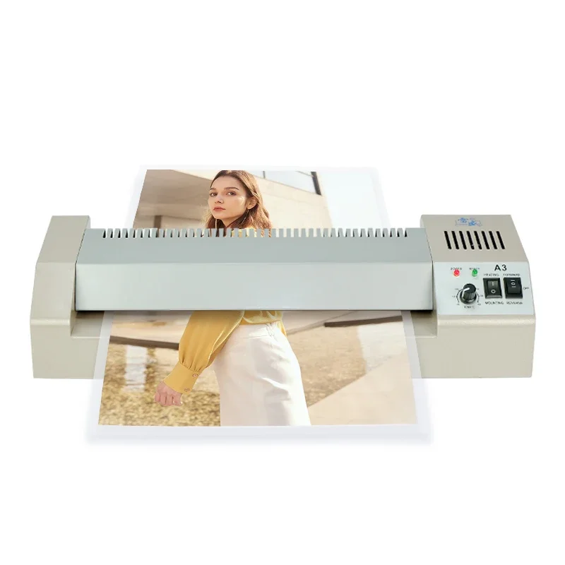 600W Hot and Cold Laminating Machine 4 Rolls 320mm Pouch Film Machine Waterproof, Preventing Variations and Fading of Color