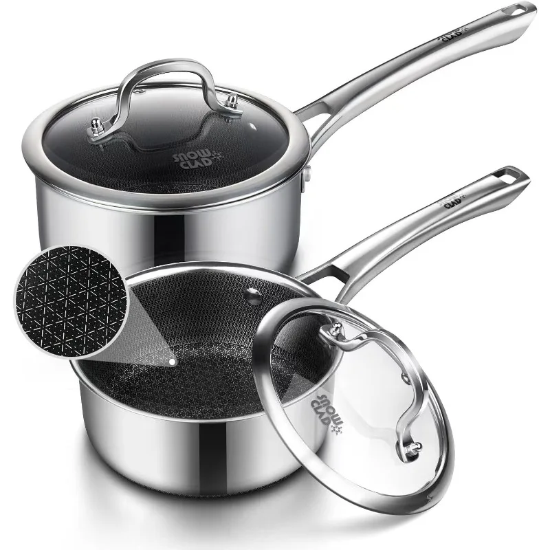 

Соусник с крышкой, набор гибридных блюд с антипригарным покрытием емкостью 1,5 л и 2,5 литра, посуда из нержавеющей стали, антипригарные кастрюли без PFOA