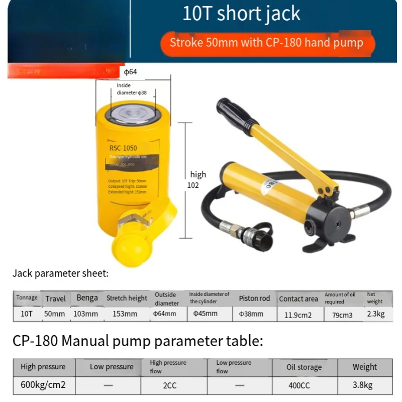 CP-180 Ultra-High Pressure Hydraulic Hand Pump Manual Pump Hydraulics Large Oil Volume Hand Pump High Pressure Oil 600kg/cm2