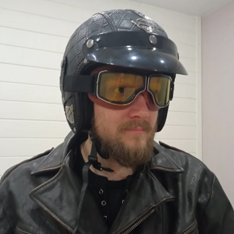 

Ветрозащитные мотоциклетные очки в стиле ретро — универсальные складные солнцезащитные очки для шлема — защита от пыли и ветра от ультрафиолета — классическая кожа