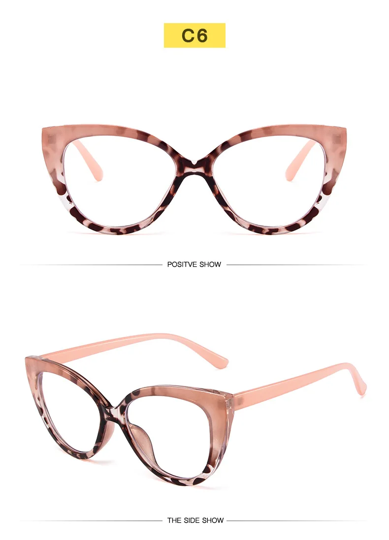 New Design Comfortable Spliced Colors Cat Eye Shape Anti Blue Light Blocking Computer Optical TR90 Frame Glasses Eyewear