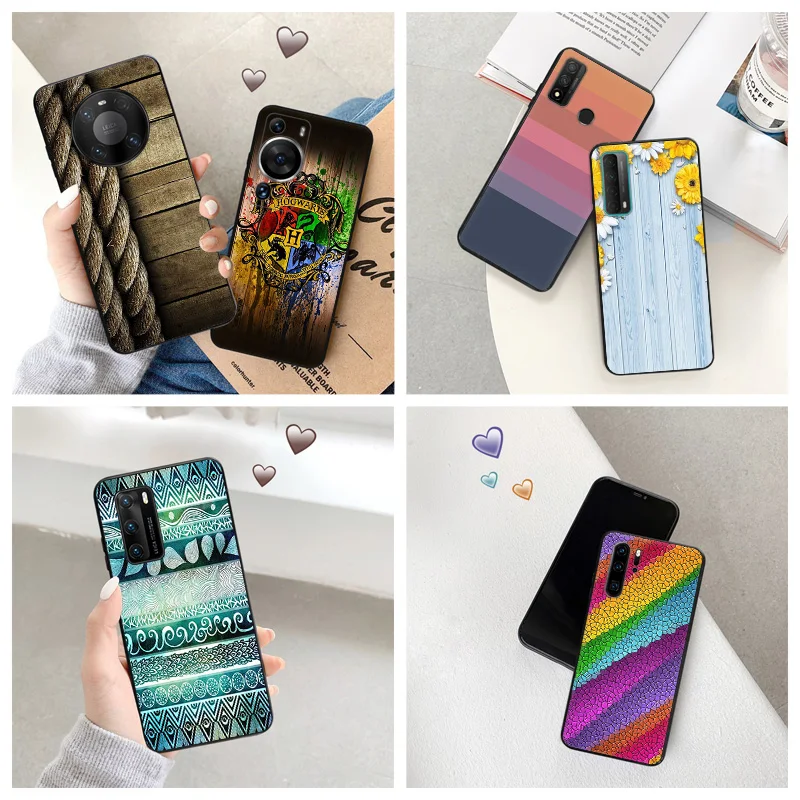 Silicone Black Phone Case for Motorola G200 5G G30 G31 One Fusion Retro Wood Textures Huawei P40 P30 P20 P Smart iphone6 Cover