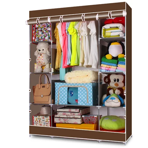 

4-Layer 10 Lattices Non-Woven Fabric Wardrobe Coffee