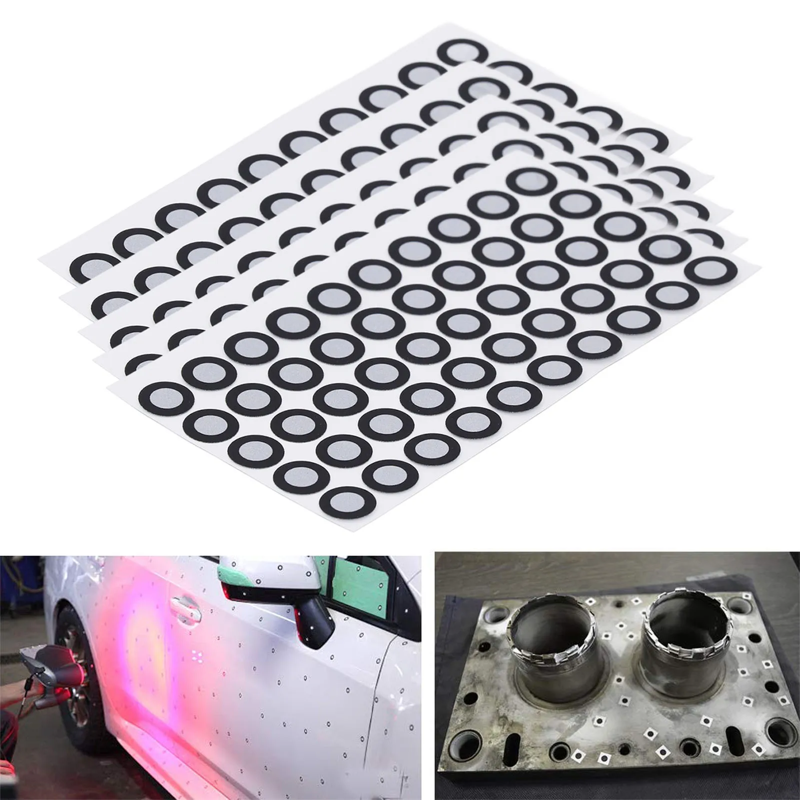 15 Sheetx50Pcs 3D Scanning Marker 6mm Inner Diameter 10mm Outer Diameter Positioning Target 3D Reflection Marker Dot Sticker