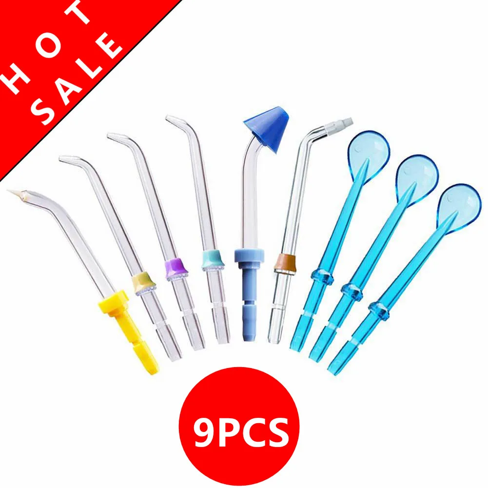 9Pcs Water Flosser Oral Dental Monddouche Extra Vervanging Jet Tip Nozzle Voor WP-100 WP-450 WP-250 WP-300 WP-660 WP-900