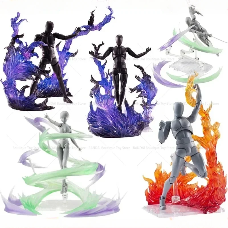 In Stock Whirlwind Flame Ice Special Effects Model Ornament Toy Movable Figure Luffy DIY Accessories Stand Base