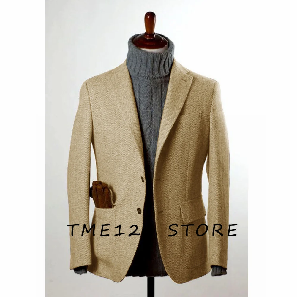 Herbst neue Herren Fischgräten jacke V-Ausschnitt Einreiher Business Casual koreanische Herbst kleidung Bestseller für Herren bekleidung