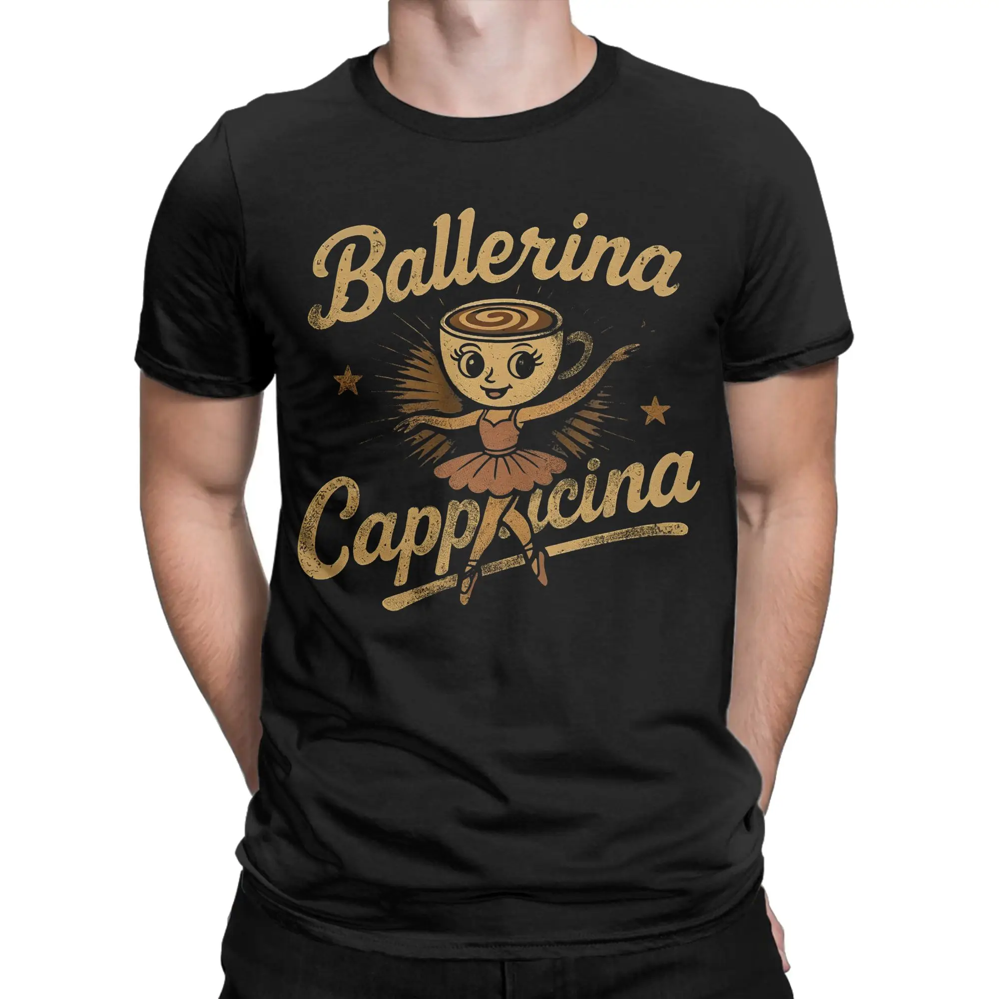 Coffee Dancer Ballerina Cappuccina T-Shirts Men Women Brainrot Meme Crazy 100% Cotton Tees O Neck T Shirt Plus Size Clothes