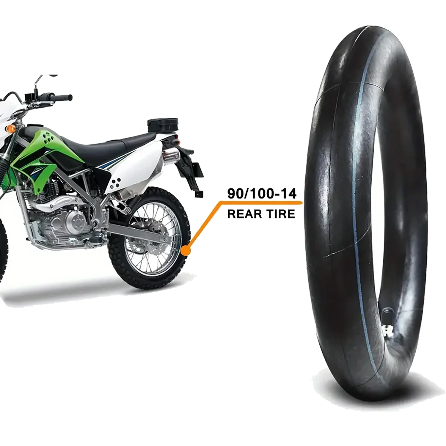 

Зад 90/100-14 3. 00-14 Внутренняя трубка для 110cc 125cc KLX125 KLX140 DRZ125 TaoTao Apollo Coolster Off Road Мотокросс Dirt Pit Bike