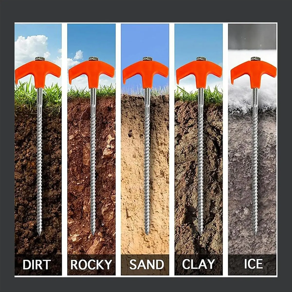 برغي ONGE في أوتاد الخيمة، برغي شديد التحمل، برغي أوتاد الخيمة في المراسي الأرضية، أوتاد معدنية لبرغي خيمة الترامبولين