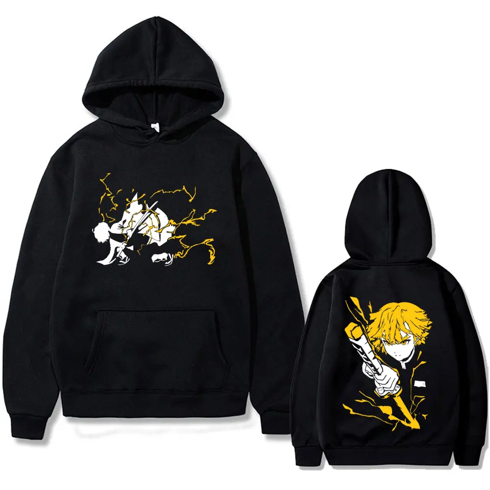 

Anime Demon Slayer Agatsuma Zenitsu Hoodie Men Women Fashion Casual Oversized Streetwear Male Vintage Fleece Cotton Sweatshirt