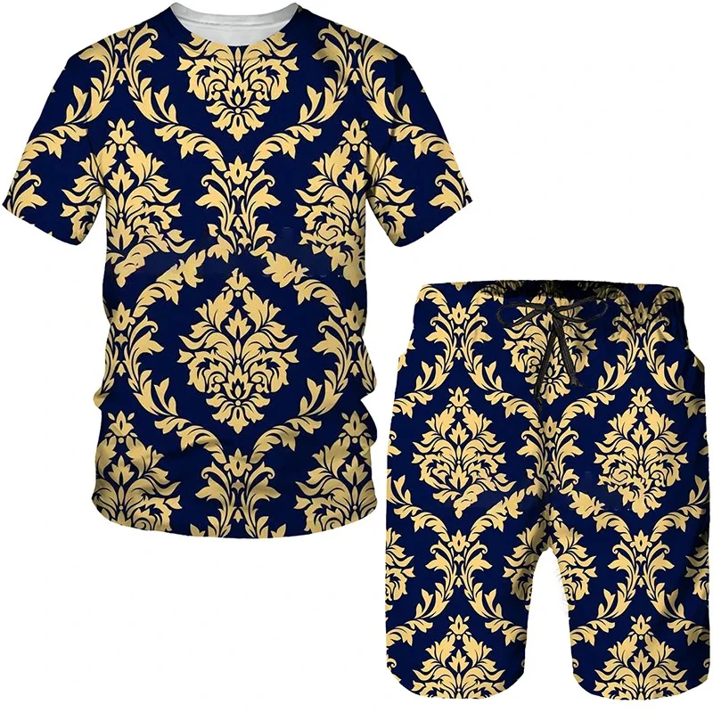 

Лето 2023, новая популярная серия, модный трендовый комплект, дизайн с 3D-печатью, удобная быстросохнущая дышащая футболка, комплект с шортами