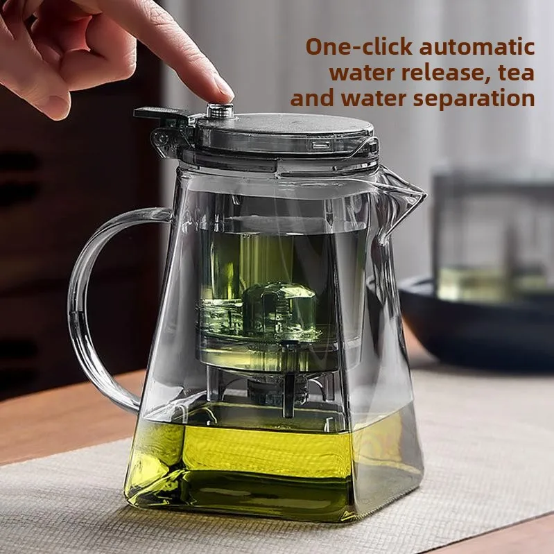 

Стеклянный чайный сервиз Ele для одного человека, чайник для заваривания, офисный чайный посуда, устойчивый к высоким температурам чайник для домашнего использования