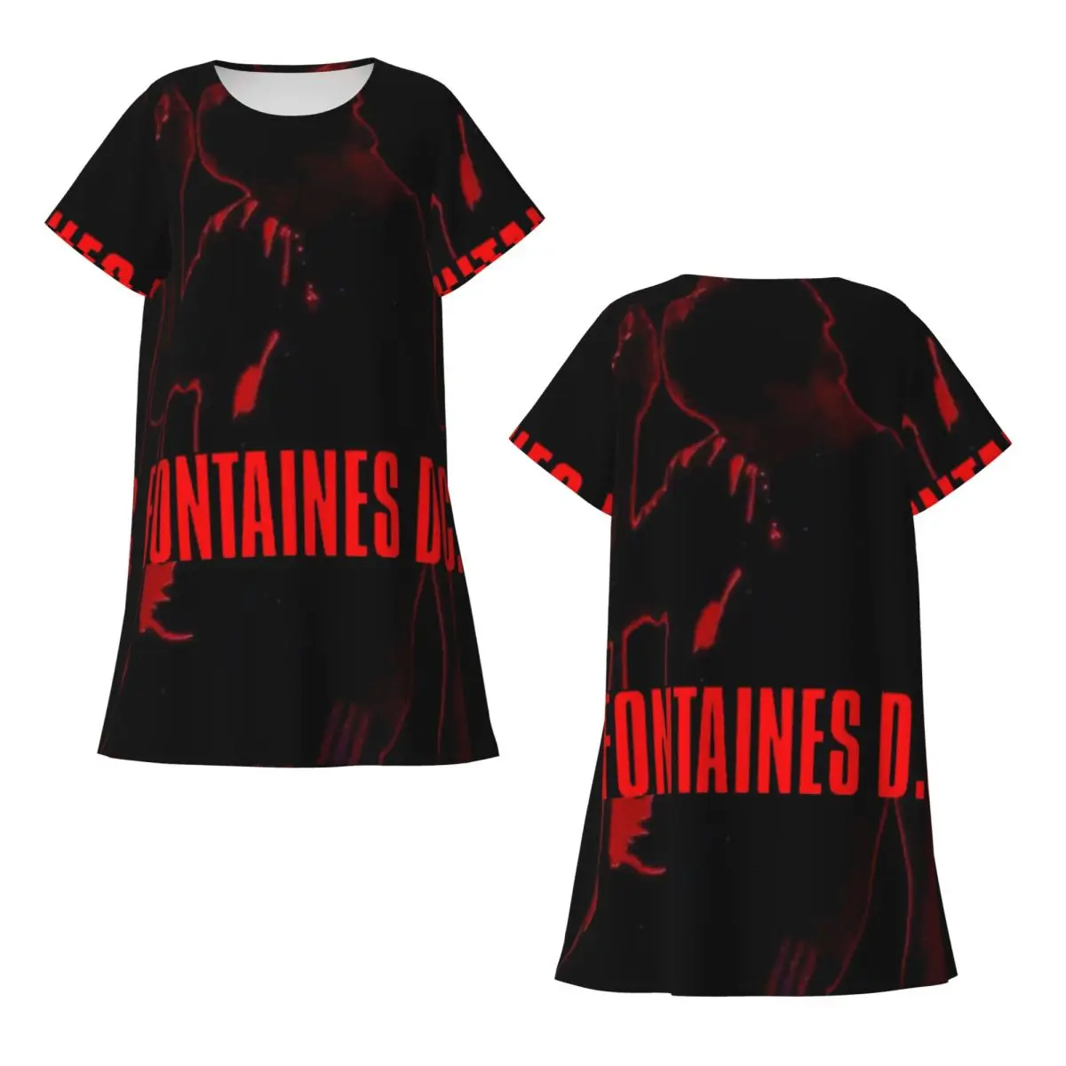 

Fontaines DC Band Tour 2025 Short Sleeves Nightdress For Sleeping Sleepshirts Women Short Sleeve Nightgowns Loose Pajama Dress