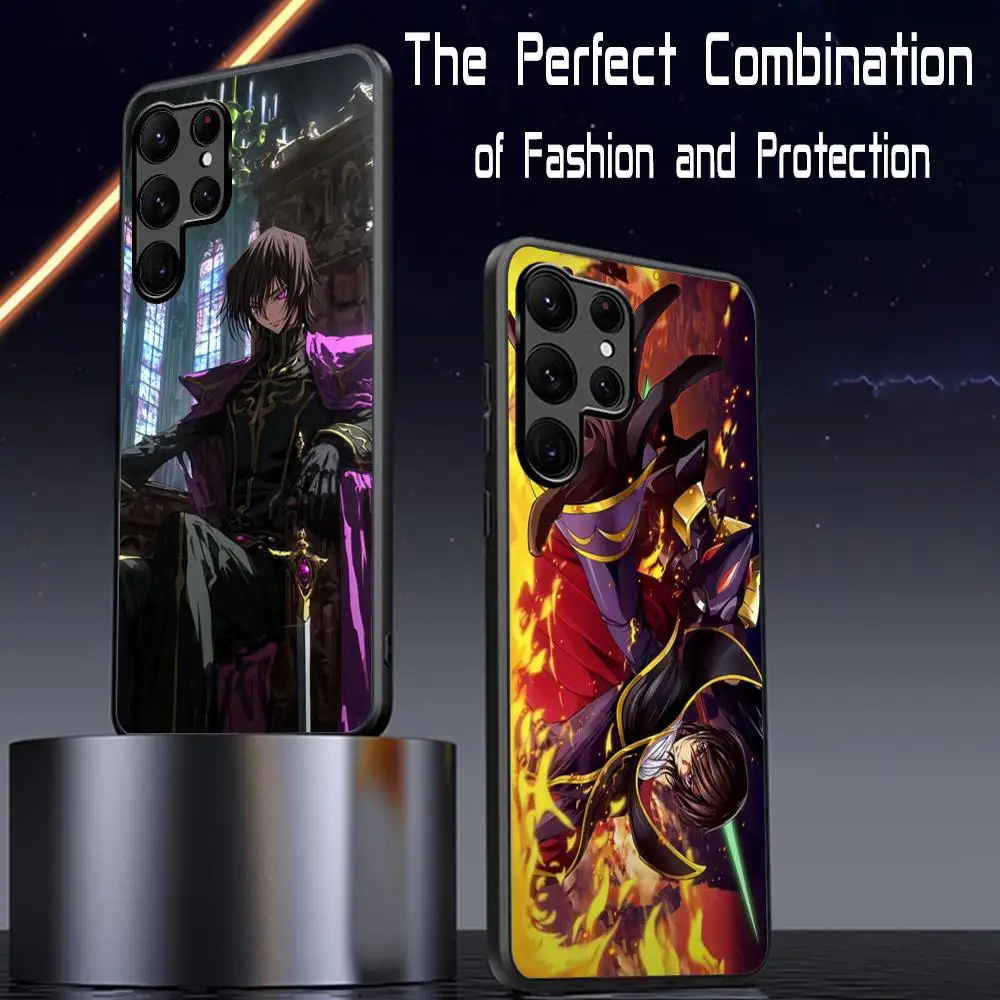 Classic Anime code geass Phone Case For Samsung Galaxy S25 S24 S23 S22 S21 S20 Plus Ultra Note20 Soft Black