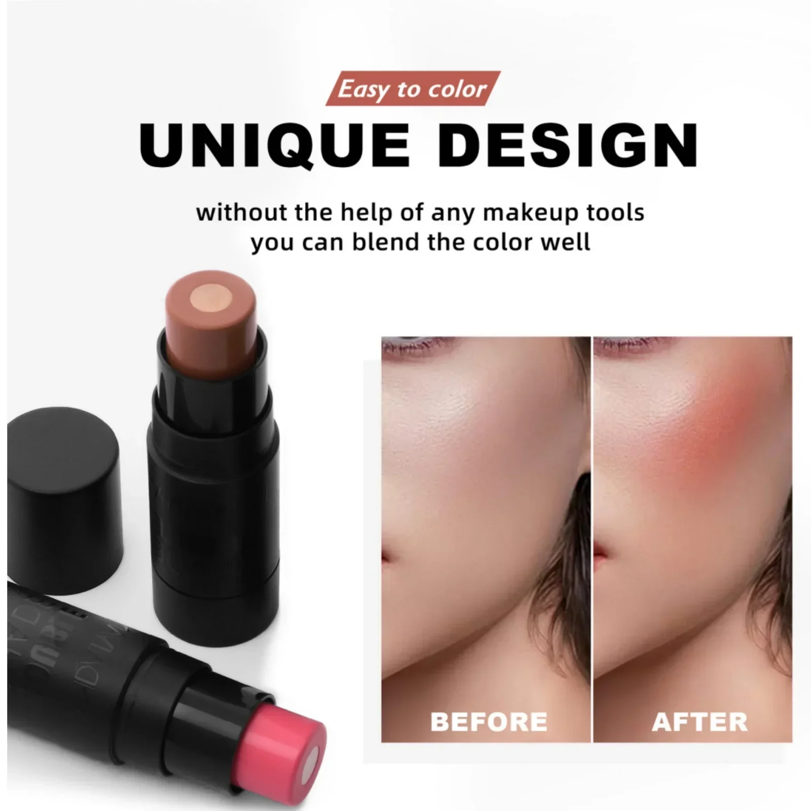 Bâton de surligneur à Blush Sandwich velouté, teinte Rouge longue durée, bâton de Contour du visage pour joues, lèvres et yeux, mélange bien