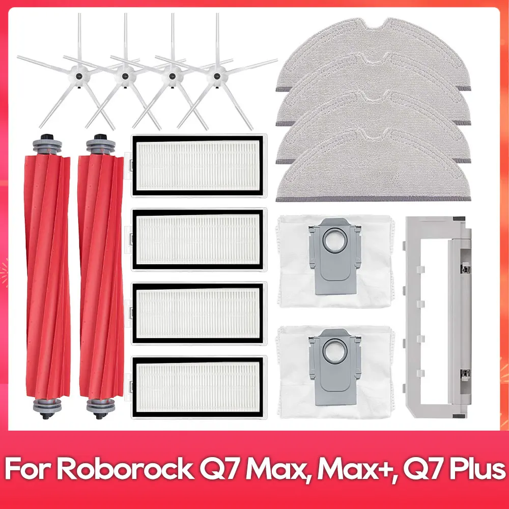 Fit For ( Roborock Q7, Q7+, Q7 Plus, Q7 Max, Q7 Max+, Q7 Max Plus, T8 ) Main Side Brush Filter Mop Dust Bag Accessory Part