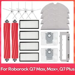 Compatible con ( Roborock Q7, Q7+, Q7 Plus, Q7 Max, Q7 Max+, Q7 Max Plus, T8 ) Cepillo principal, cepillo lateral, filtro, trapeador, bolsa de polvo, pieza de accesorio.