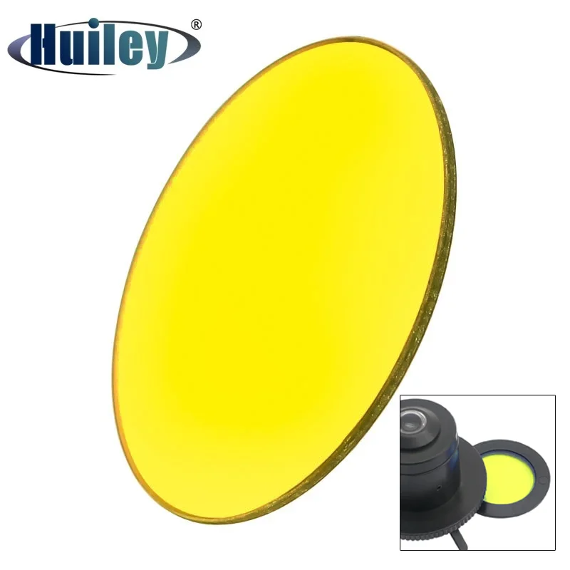 Yellow Color Filter for Biological Microscope 32 35 42 45mm Transparent Glass Microscope Accesorry Part
