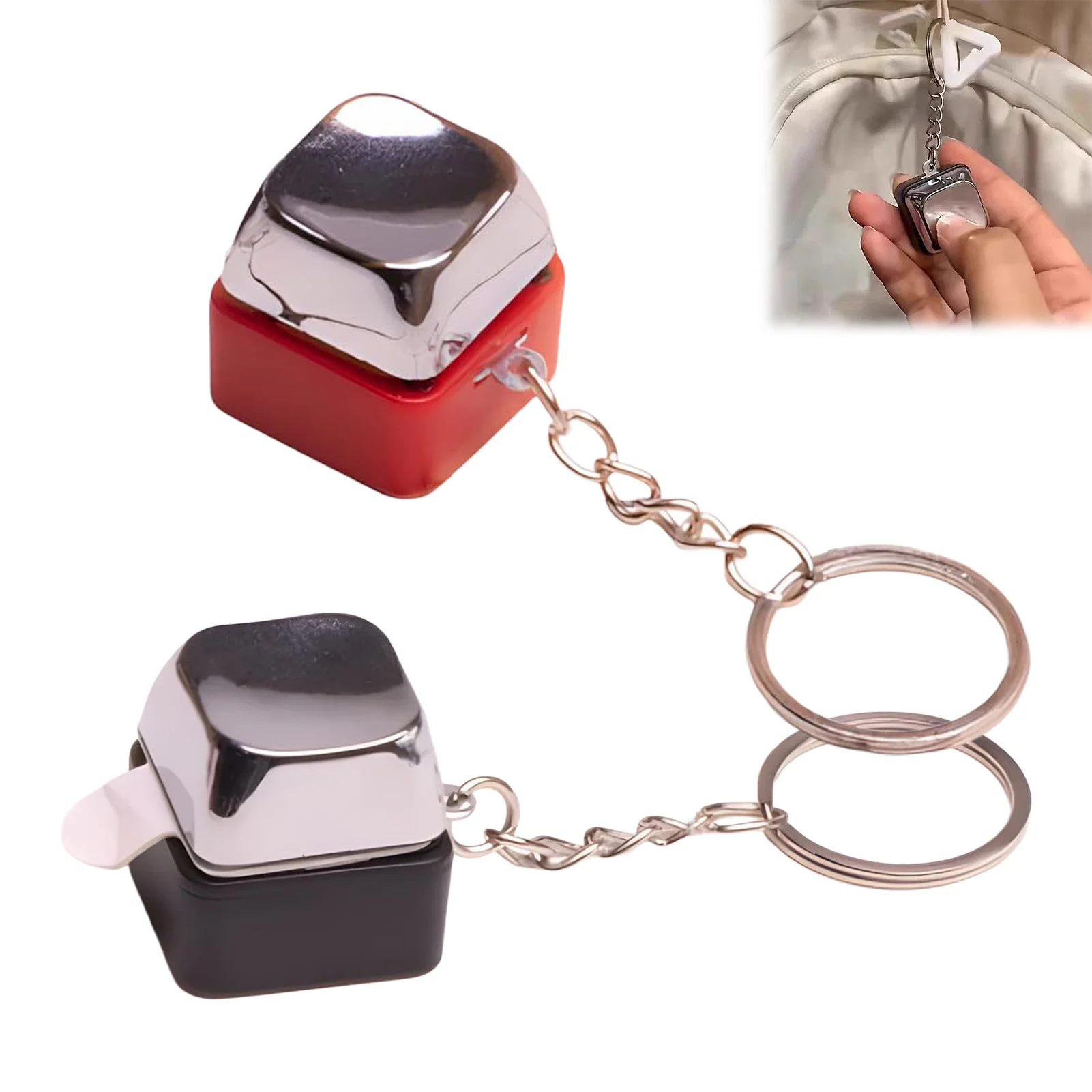 Electric Prank Keychain Keyboard Button Design Stress Relief Toy For Office Party Gifts