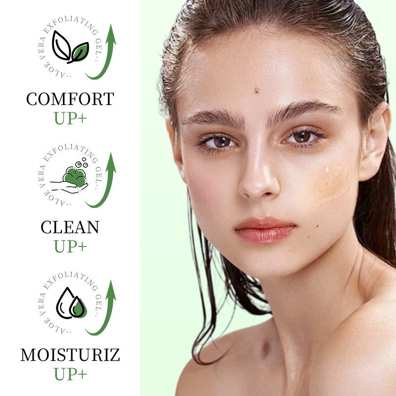 Organic Aloe Vera Gel Face Aloe Vera Sparkling Peeling Gel Deep Cleansing Moisturizing Facial Cleanser Skincare Product