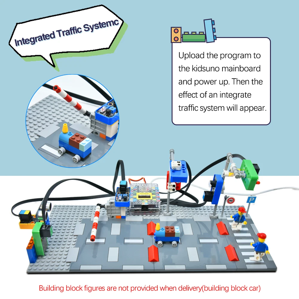 Kidsbits Intelligent Traffic System Kit +8 Projects For Arduino UNO R3 Compatible With Lego Blocks Scratch Graphic Programming