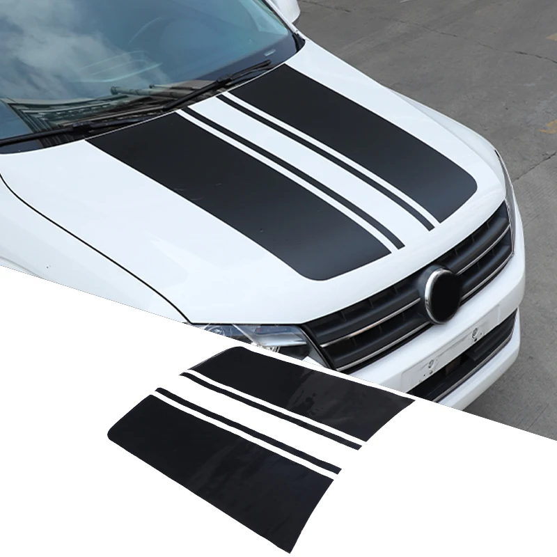 For VW Volkswagen Amarok 2011-2018 PVC Car Front Hood  Panel Trim Sticker Post Vinyl Stickers Decoration Accessories