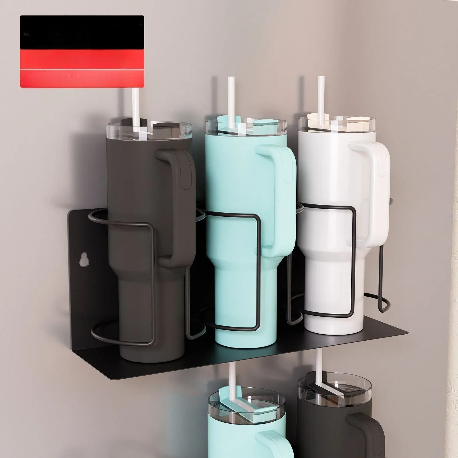 

The cup holder on the wall refrigerator is convenient for storing insulated cup holders and storage racks with hooks