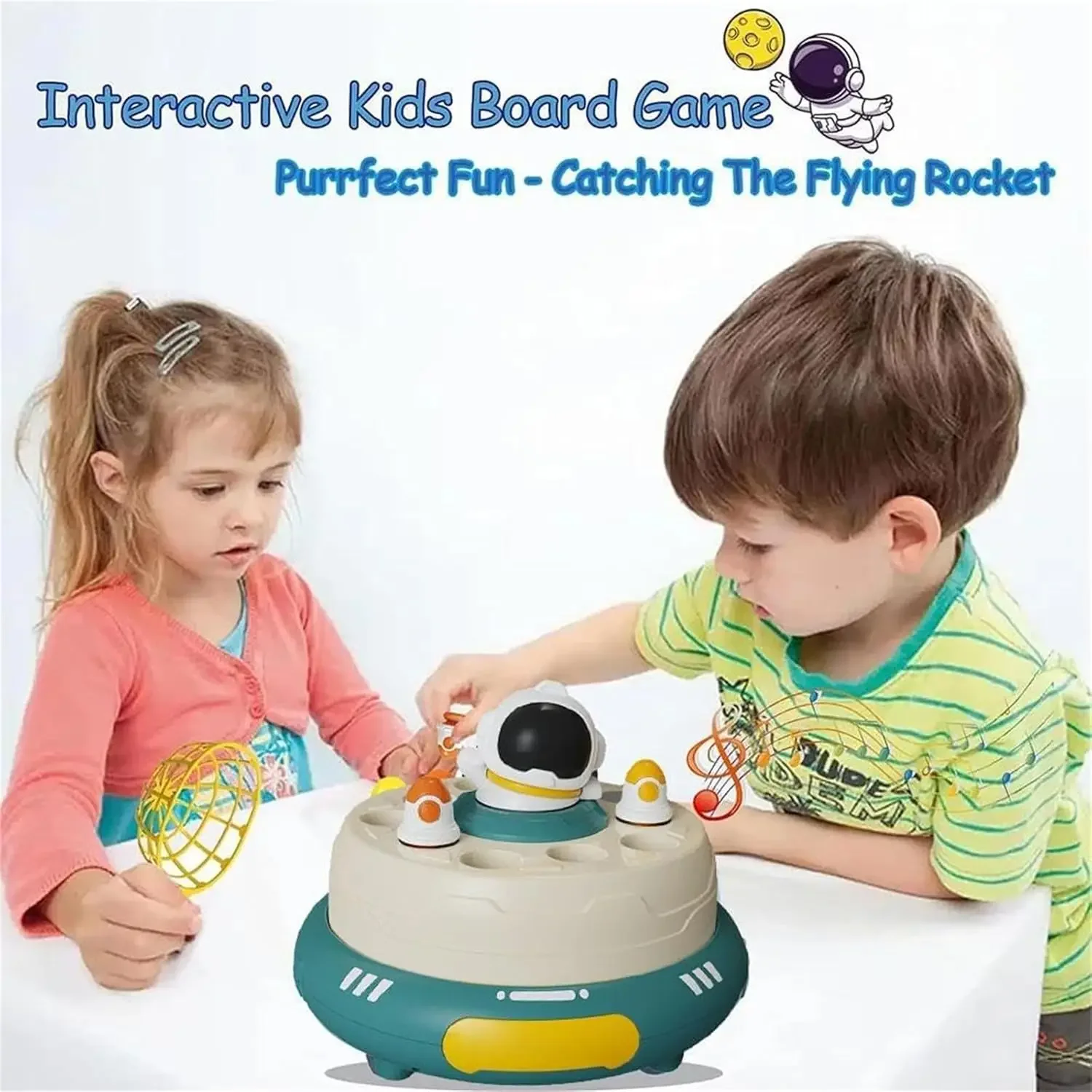 Juego de cohetes, juegos de mesa para niños pequeños, juguete de rebote y captura de cohetes, astronauta y juguetes de rebote y captura de cohetes