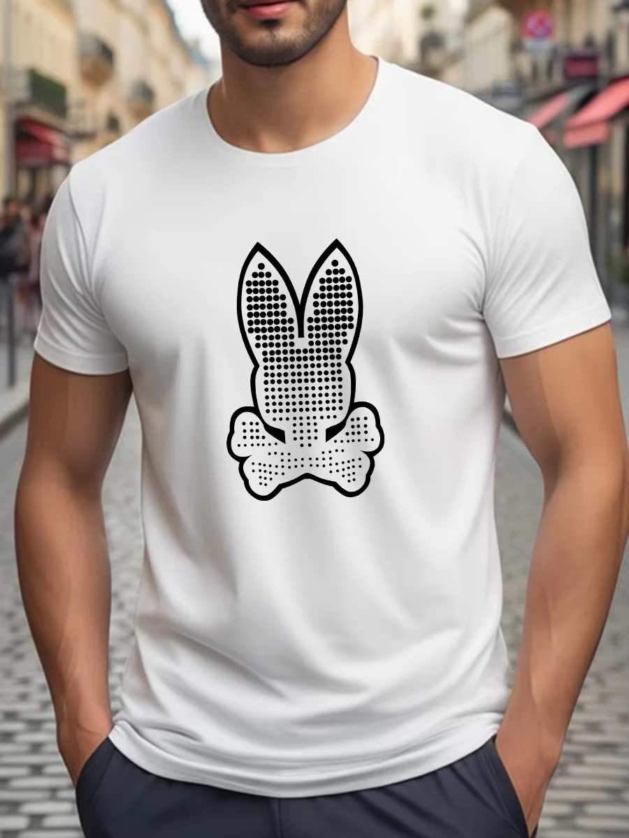 Streetwear Brand Graphics - 스트라이프 폴카 도트 아트 버니 트렌디