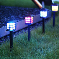 2/6/12PCS Solar Light LED Pathway Lights Courtyard Villa Ground Lawn Lamp Outdoor Waterproof Garden Decoration RGB Night Light