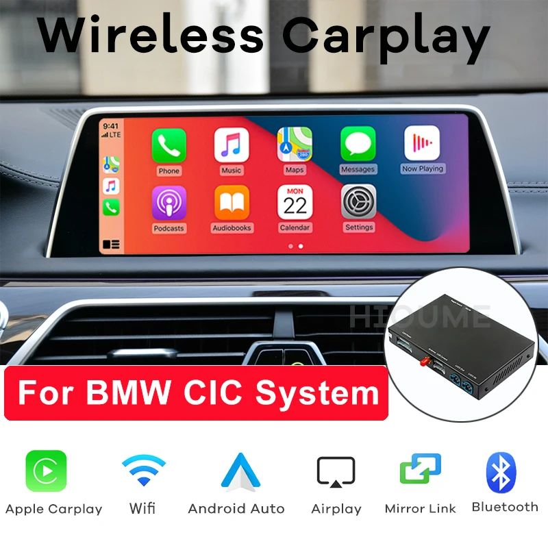 

Wireless Apple Carplay Android Auto Interface Decoder Box Mirror Link For BMW E60 E70 E71 E84 F10 F11 F25 F26 F30 CIC System