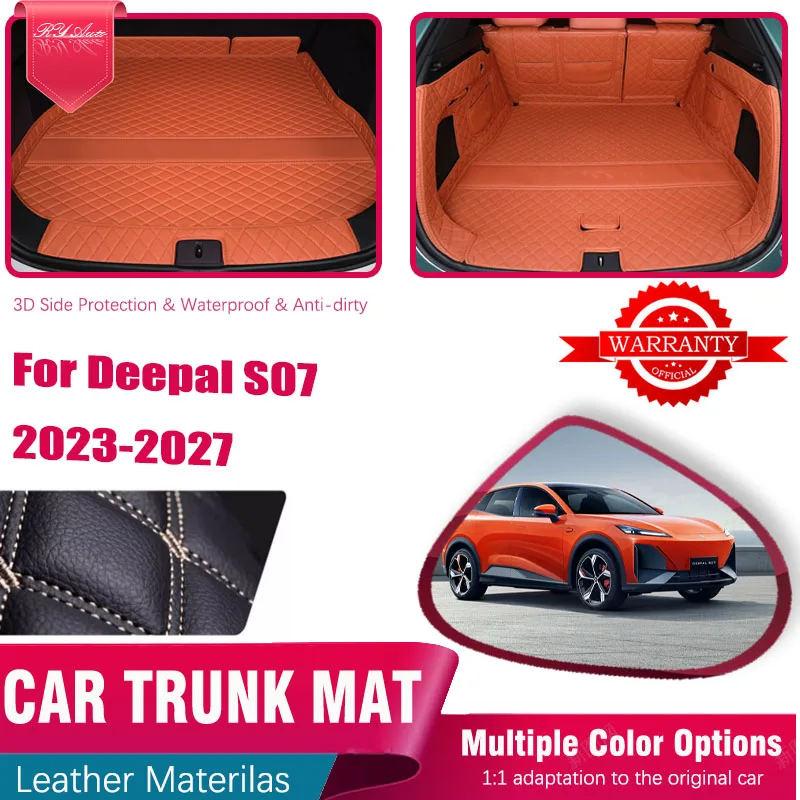 

Кожаные коврики в багажник автомобиля для Deepal S07 S7 2023 ~ 2027, антигрязные чехлы для багажника, поднос для хранения, ковер, грязевые автомобильные аксессуары для интерьера