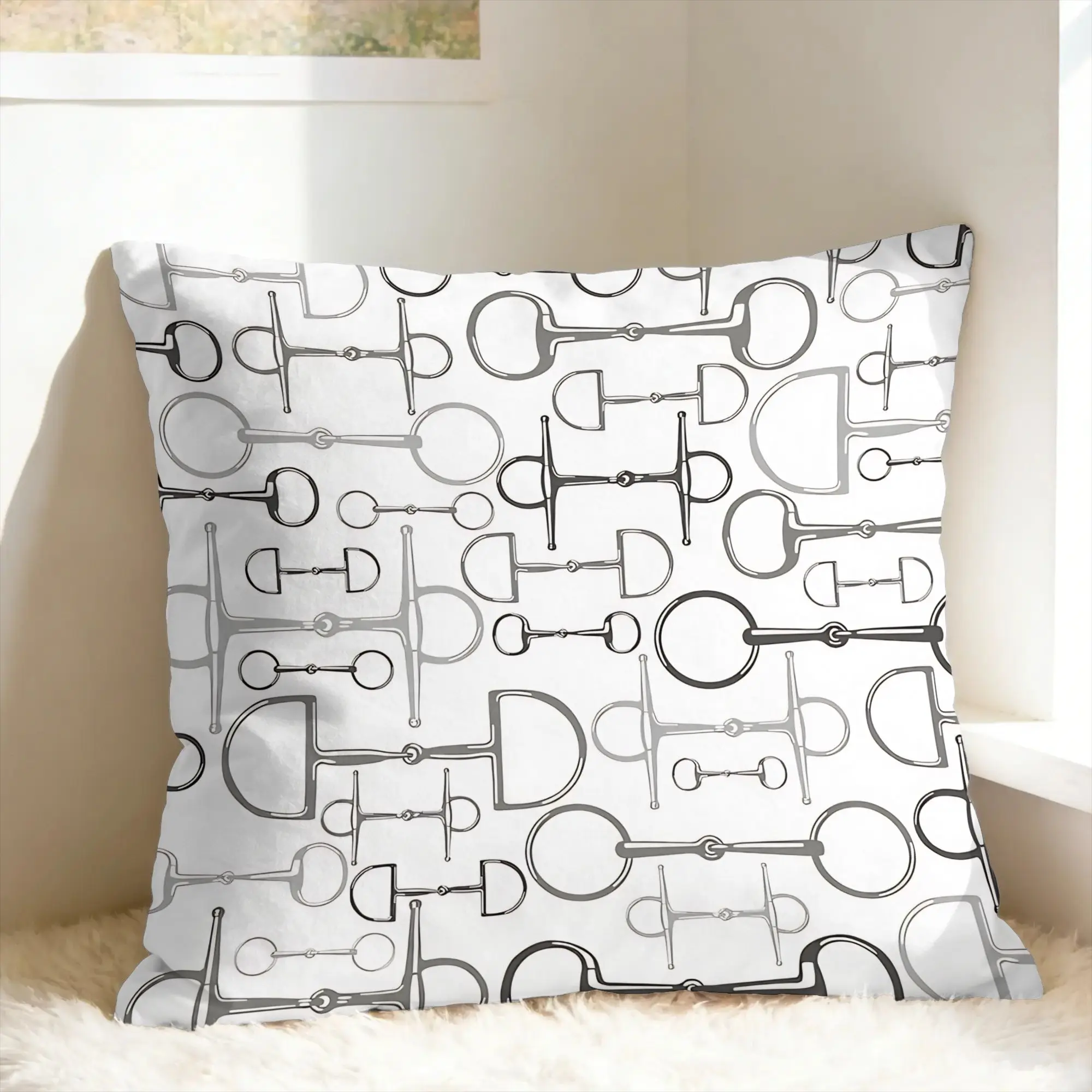 Snaffle Bit Pillowcases  Morden Pillow Case For Sofa Home Decoration Comfy Pillow Cover