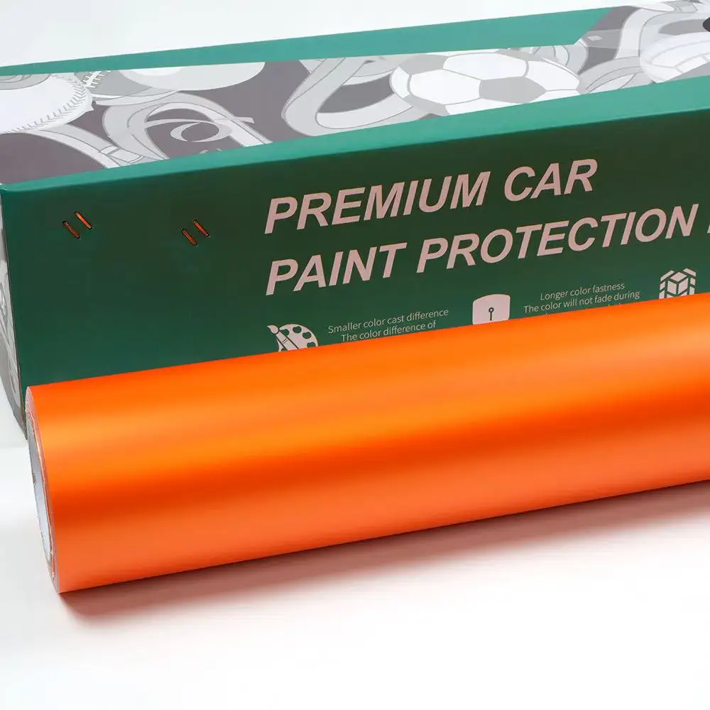 

Factory Price Vinyl Car Decoration Film High Quality Iridescence Foil Car Vinyl Wrap Car Film PET Matte Chrome Orange
