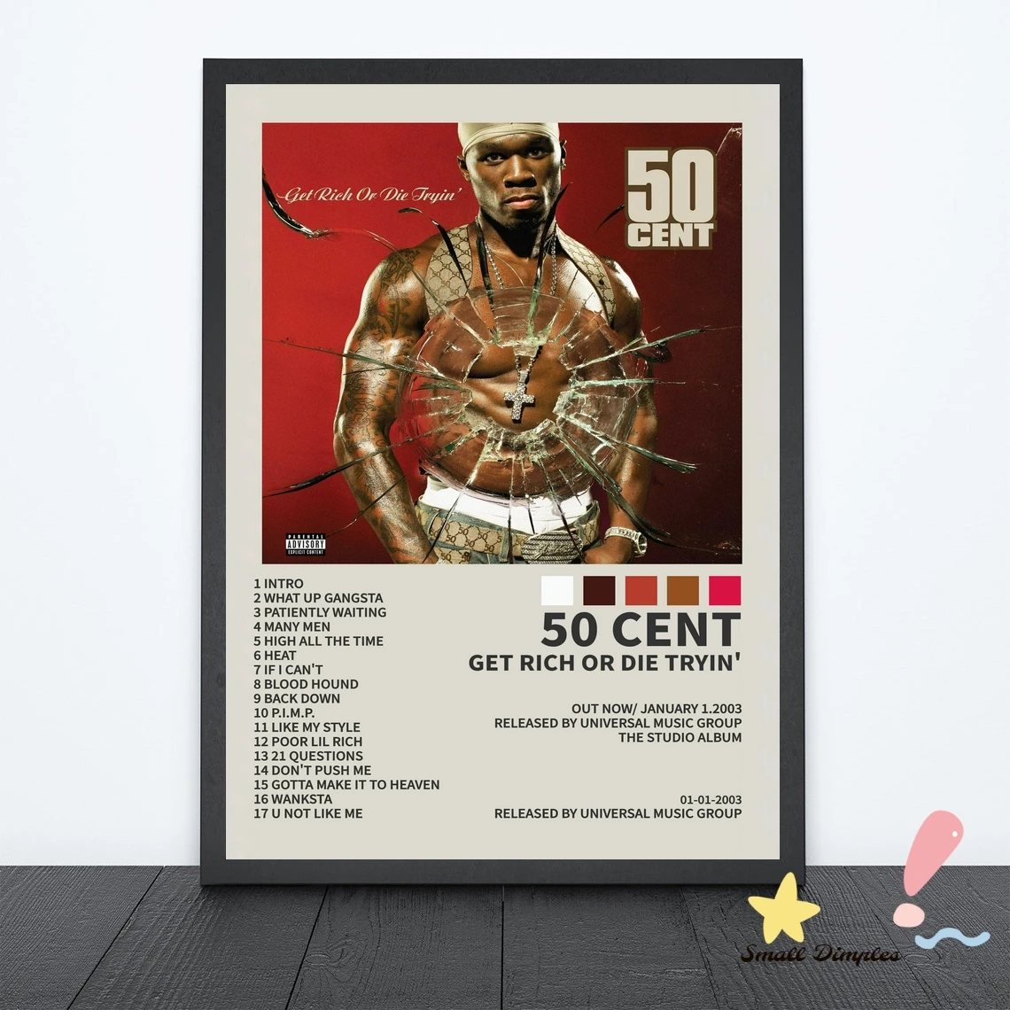 50 Cent Get Rich Or Die Tryin' Song Catalog Music Album Poster Canvas Art Print Home Decoration Wall Painting ( No Frame )